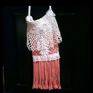 Handmade Peach Pearl Crossbody